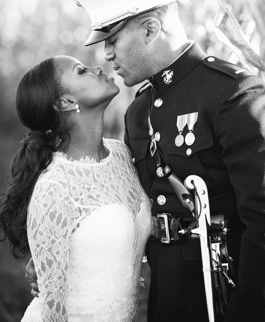 Bridal Bliss: Carlin and Madison's Modern Military Wedding Photos Will Steal Your Heart
